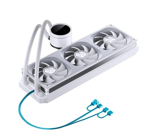 Система жидкостного охлаждения/ Water Cooling System JONSBO TH-360 White (300W, 360mm, LED temp., White, ARGB/ Fans: 3x120mm, 62.4CFM, 37.3dBA, 2400RPM/ Pump height 72mm, 30dBA, 2400RPM, Rad thickness 27mm/ S: 1851, 1700, 1200, 115X, AM5, AM4) Система жидкостного охлаждения/ Water Cooling System JONSBO TH-360 White (300W, 360mm, LED temp., White, ARGB/ Fans: 3x120mm, 62.4CFM, 37.3dBA, 2400RPM/ Pump height 72mm, 30dBA, 2400RPM, Rad thickness 27mm/ S: 1851, 1700, 1200, 115X, AM5, AM4)