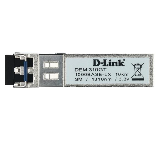 Модуль D-Link SFP-трансивер, 1000Base-LX (Duplex LC), 1310 нм, для одномодового кабеля, до 10 км