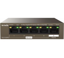 Коммутатор/ Tenda TEG1105PD 5-Port Gigabit PD Switch With 4-Port PoE