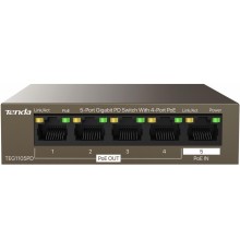 Коммутатор/ Tenda TEG1105PD 5-Port Gigabit PD Switch With 4-Port PoE