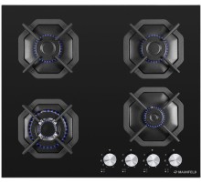 Встраиваемые газовые панели MAUNFELD/ Газ,   Тип: газовая 60см  Тип установки: независимая  Управление: фронтальное, переключатели поворотные  Нагревательный элемент: конфорка, 4шт  Мощность конфорок, Вт: 3000, 1700, 1700, 1000 Материал исполнения: жаропр
