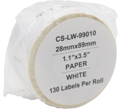 -/ Этикетки Cactus CS-LW-99010 сег.:89x28мм черный белый 130шт/рул Dymo Label Writer 450/4XL