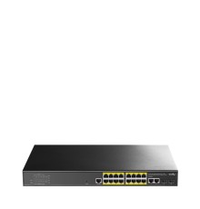 Коммутатор/ 16-Port Layer 2 Managed Gigabit PoE+ Switch with 2 Uplink Gigabit Ports and 2 Gigabit SFP Slots, 200W