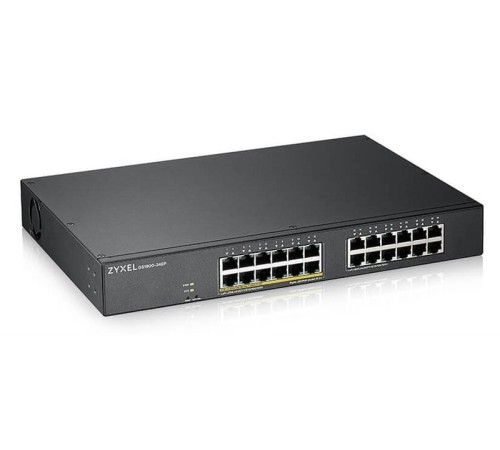 Коммутатор Smart L2 коммутатор PoE+ Zyxel GS1900-24EP, rack 19", 24xGE (12xPoE+), бюджет PoE 130 Вт