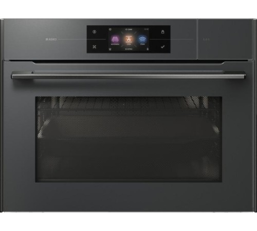 Встраиваемый духовой шкаф ASKO/ 741110, Встраиваемый духовой шкаф ASKO, компактный, высота 45 см, функция приготовления на пару и СВЧ, объем 50 л, полноцветный сенсорный TFT-дисплей, 143 автоматические программы, 11 режимов нагрева, режим ProRoast, Су-вид
