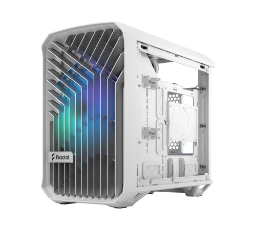 Корпус ПК без блока питания/ Case Fractal Design Torrent Nano RGB TG Clear Tint, Mini-Tower, 1x180mm RGB, 2xUSB-A 3.2 + 1xUSB 3.2 Type-C mITX, mDTX White