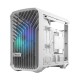 Корпус ПК без блока питания/ Case Fractal Design Torrent Nano RGB TG Clear Tint, Mini-Tower, 1x180mm RGB, 2xUSB-A 3.2 + 1xUSB 3.2 Type-C mITX, mDTX White