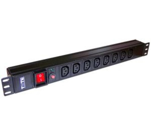 Блок розеток 19" 8 шт. C13, 10A 250V, без шнура питания Блок розеток 19" 8 шт. C13, 10A 250V, без шнура питания