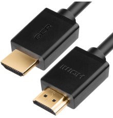 Greenconnect Кабель 0.3m, HDMI версия 2.0, HDR 4:2:2, Ultra HD, 4K 60 fps 60Hz/5K*30Hz, 3D, AUDIO, 18.0 Гбит/с, 28/28 AWG, OD7.3mm, тройной экран, черный, GCR-HM411-0.3m