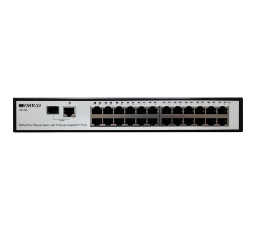 Коммутатор/ Unmanaged Switch 24x100Base-TX, 1xCombo 1000Base-T/SFP, metal case, 19" w/brackets
