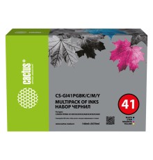 -/ Чернила Cactus CS-GI41PGBK/C/M/Y голубой/пурпурный/желтый/черный350мл для Canon PIXMA G1420/G2420/G2