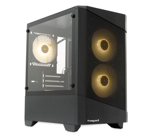 Корпус без блока питания/ Case HSPD M330, Mesh Mini-tower, Black, TG, 0.6 SPCC, 3x120mm ARGB (M11-120) mATX, mITX 175/330/160mm 2x2.5", 2x3.5", 4xPCI 1xUSB-A 3.0, 2xUSB-A1.0 365x216x405mm Корпус без блока питания/ Case HSPD M330, Mesh Mini-tower, Black, TG, 0.6 SPCC, 3x120mm ARGB (M11-120) mATX, mITX 175/330/160mm 2x2.5", 2x3.5", 4xPCI 1xUSB-A 3.0, 2xUSB-A1.0 365x216x405mm
