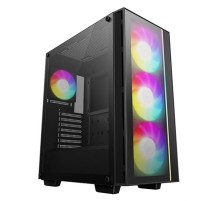 Копрус Deepcool MATREXX 55 V4 без БП, боковое окно (закаленное стекло), 3xARGB LED 140мм вентилятора спереди, 1xARGB LED 120мм вентилятор сзади, черный, ATX (R-MATREXX55-BKADA4-G-4)