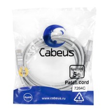  Cabeus PC-FTP-RJ45-Cat.5e-3m Патч-корд F/UTP, категория 5е, 2xRJ45/8p8c, экранированный, серый, PVC, 3м