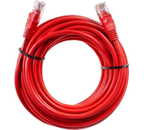 Патчкорд/ Патчкорд литой "Telecom" UTP кат.5е 10,0м красный