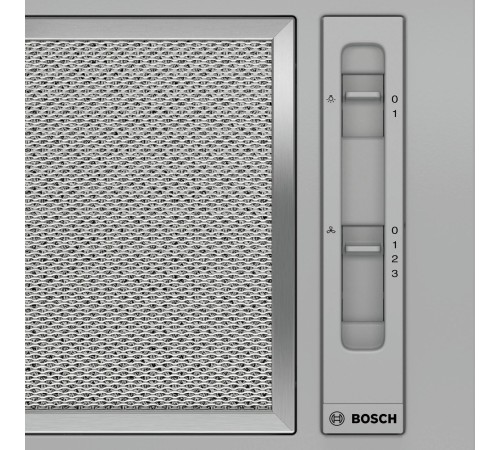 Вытяжка BOSCH Встраивамая вытяжка, производительность до 302 м3/ч., 1 мотор, 3 ступен и + интенсивный режим, LED-освещение (2 х 2,15 Вт), ползунковый переключатель