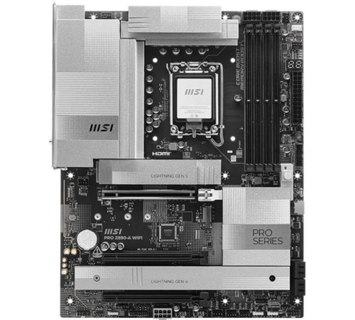 Материнская плата MSI PRO Z890-A WIFI, Z890, LGA1851, 4DDR5, 3PCIEx16,4M.2,4SATA3,2USB 4,1USB3.2 Gen2X2,4USB3.2