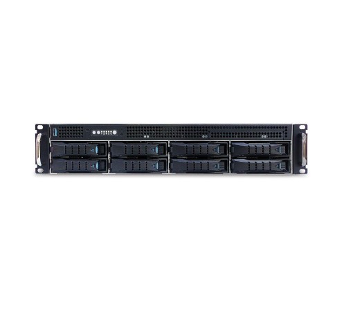 Серверный корпус/ RSC-2KT, 2U, 8xSATA/SAS HS 3,5/2,5" universal bay + 2x2,5" 15mm internal bay + ODD bracket, up to 12"(W) x 13"(D) E-ATX, 2x12G 4-port passive BP with 1xSFF-8643, 3x 80x25mm fan (middle), 550W 1+1 redundant 80+ Platinu