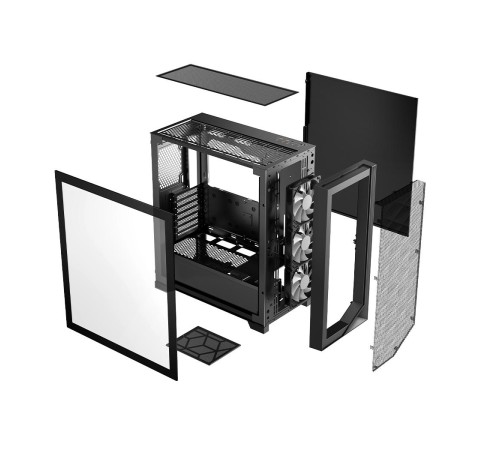 Корпус без блока питания/ Case PCCooler C3D510 BK, Midi-Tower, TG, Mesh, no fans, 2xUSB-A 3.0, E-ATX, ATX, mATX, mITX Black Корпус без блока питания/ Case PCCooler C3D510 BK, Midi-Tower, TG, Mesh, no fans, 2xUSB-A 3.0, E-ATX, ATX, mATX, mITX Black
