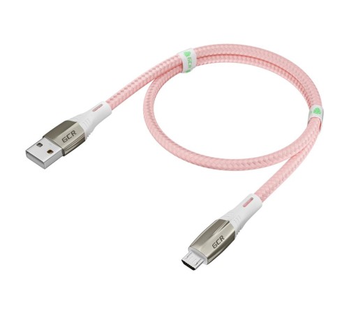 GCR Кабель 1.2m MicroUSB series MERCEDES, PINK NYLON, супер быстрая зарядка, 28/22 AWG, GCR-51954