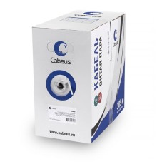  Cabeus UTP-4P-Cat.5e-SOLID-GY-LIGHT Кабель витая пара UTP (U/UTP), категория 5e, 4 пары 0,48мм (24 AWG), одножильный, PVC нг(А)-LS, серый (305 м)