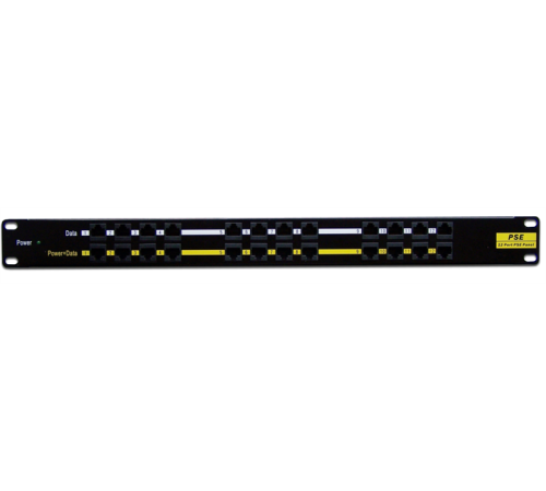 Панель POE 19", 12 портов, с одним блоком питания 48V, 120W