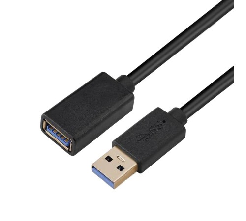 Кабель/ Кабель GoPower удлинитель USB3.0 (m)-USB (f) 0.5м ПВХ черный Premium Zip-Lock c подвесом (1/250)