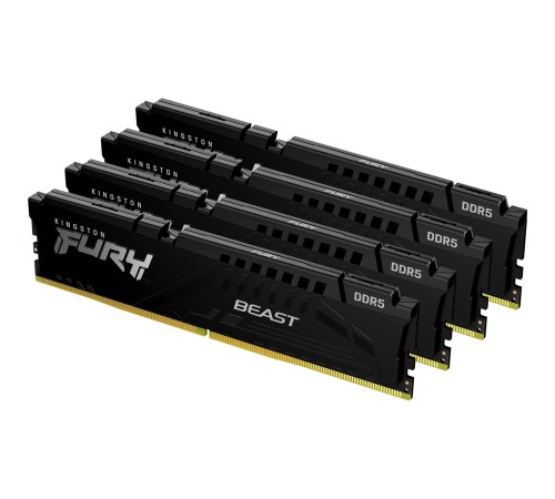 Память оперативная/ Kingston 64GB 5600MT/s DDR5 CL40 DIMM (Kit of 4) FURY Beast Black XMP
