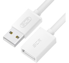 GCR Удлинитель 0.3m USB 2.0 AM/AF, белый, GCR-55059