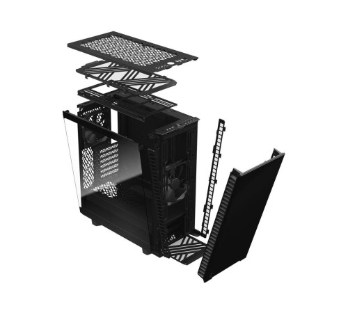 Корпус ПК без блока питания/ Case Fractal Design Define 7 Compact TG Light Tint, Midi-Tower, 1x120mm + 1x140mm, 2xUSB-A 2.0 + 2xUSB-A 3.2 + 1xUSB 3.2 Type-C ATX, mATX, mITX Black