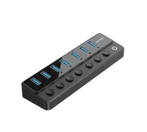 Концентратор Vention OTG USB 3.0 на 7 портов Черный Концентратор Vention OTG USB 3.0 на 7 портов Черный