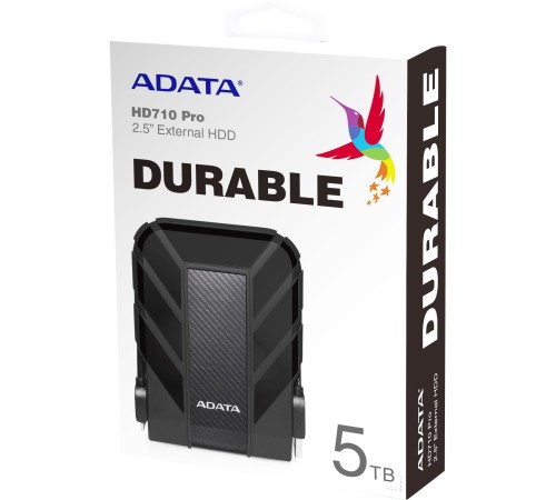 Внешний жесткий диск/ Portable HDD 5TB ADATA HD710 Pro (Black), IP68, USB 3.2 Gen1, 133x99x27mm, 390g /3 года/