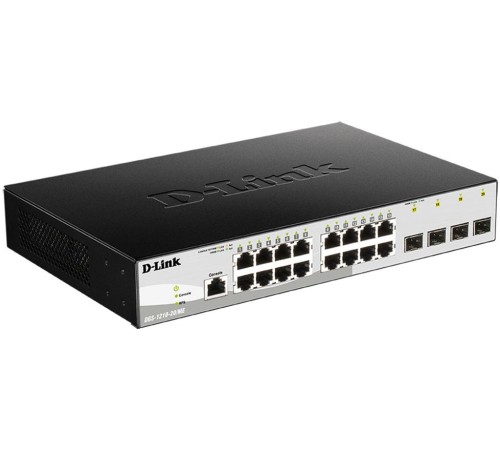 Коммутатор/ DGS-1210-20/ME/B Managed L2 Metro Ethernet Switch 16x1000Base-T, 4x1000Base-X SFP, Surge 6KV, CLI, RJ45 Console, RPS, Dying Gasp