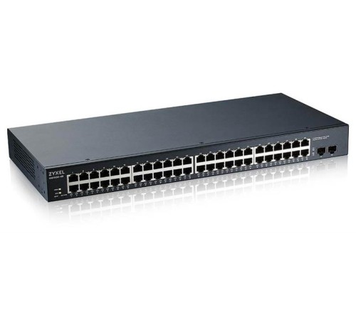 Коммутатор Smart L2 коммутатор Zyxel GS1900-48, rack 19", 48xGE, 2xSFP, кнопка сброса заводских настроек