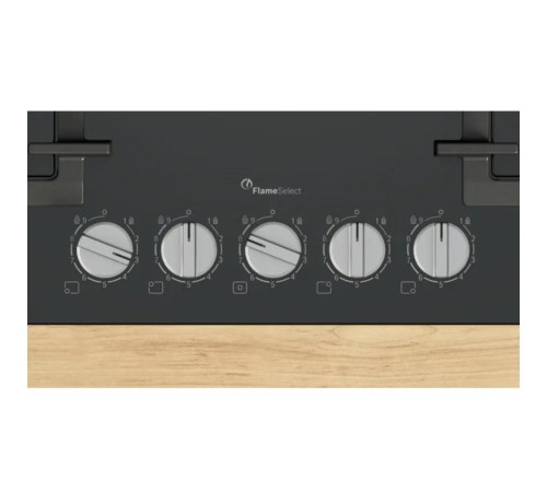 Встраиваемая газовая панель BOSCH Газовая варочная панель, 75см, закаленное стекло, черная, 5 конфорок, 1 WOK-конфорка c 2 контурами пламени, 1 конфорка повышенной мощности, FlameSelect, индивидуальные чугунные решетки, газ-контроль, автоматический электр