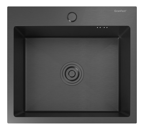 Кухонная мойка GRANFEST 5045 PVD graphite 1 чаша 450*350*205, монтаж: врезной, материал: нержавеющая сталь, цвет: графит