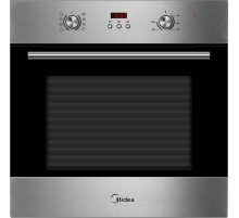 Духовой шкаф Midea/ MDK/Электрический мультифункциональный духовой шкаф, 7 режимов + освещение, электронный программатор + цифровой LED  дисплей, утапливаемые переключатели, корпусные  направляющие для противней, 3 стекла, объем 65 литров, цвет - нержавею