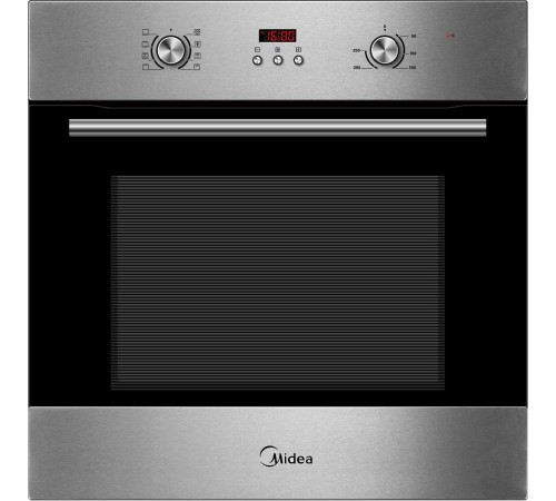 Духовой шкаф Midea/ MDK/Электрический мультифункциональный духовой шкаф, 7 режимов + освещение, электронный программатор + цифровой LED дисплей, утапливаемые переключатели, корпусные направляющие для противней, 3 стекла, объем 65 литров, цвет - нержавею Духовой шкаф Midea/ MDK/Электрический мультифункциональный духовой шкаф, 7 режимов + освещение, электронный программатор + цифровой LED дисплей, утапливаемые переключатели, корпусные направляющие для противней, 3 стекла, объем 65 литров, цвет - нержавею