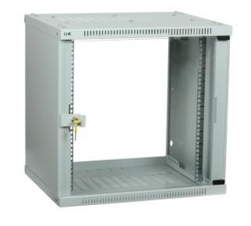 Шкаф LINEA WE 9U 600x600мм дверь стекло серый