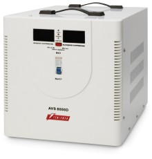 Стабилизатор POWERMAN AVS 8000D, ступенчатый регулятор, цифровые индикаторы уровней напряжения, 8000ВА, 140-260В, максимальный входной ток 40А, клеммная колодка, IP-20, напольный,  410мм х 280мм х 310мм, 13.5 кг./ Stabilizer POWERMAN AVS 8000D, step-type