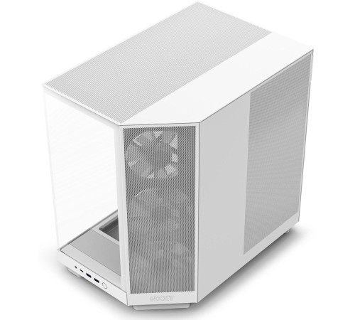 Корпус ПК без блока питания/ Case NZXT H6 Flow RGB (2023), Midi-Tower, TG, 3x120mm RGB, 2xUSB-A 3.2 + 1xUSB-C 3.2, ATX, mATX, mITX White