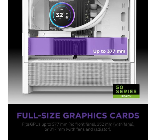 Корпус без блока питания/ Case NZXT H3 Flow (2025), Midi-Tower, TG, 1x120mm, 1xUSB-A 3.2 + 1xUSB-C 3.2, mATX, mITX White