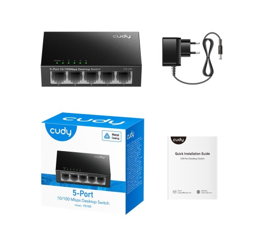 Коммутатор/ 5-Port 10/100 Mbps Desktop Switch, 5 10/100M RJ45 Ports, Loop Detection, Metal Case, Power Saving, Plug & Play Коммутатор/ 5-Port 10/100 Mbps Desktop Switch, 5 10/100M RJ45 Ports, Loop Detection, Metal Case, Power Saving, Plug & Play