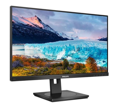 Монитор 27" Philips 272S1M 1920x1080, LED, 16:9, IPS, 300cd, 1000:1, 50M:1, 4ms, 178/178, VGA, DVI, HDMI, DP, USB 3.2, USB-B,  3*USB-A 3.2, 75Hz, Speakers, HAS, Pivot, Tilt, Swivel, Внутр, VESA, Black, 3y