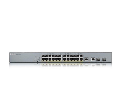 Коммутатор Smart L2 коммутатор PoE+ для IP-видеокамер Zyxel NebulaFlex Pro GS1350-26HP, rack 19", 24xGE PoE+, 2xCombo (SFP/RJ-45), бюджет PoE 375 Вт, питание до 250м, автоперезагрузка PoE-портов