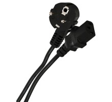 Кабель/ Кабель компьютер --> розетка 220V ( угловая Евровилка) <VDE> 3G*0,5mm2 VCOM <CE021-CU0.5-3> , 3,0 м