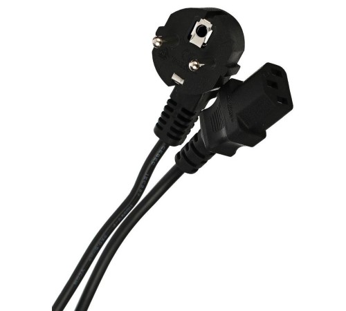 Кабель/ Кабель компьютер --> розетка 220V ( угловая Евровилка) <VDE> 3G*0,5mm2 VCOM <CE021-CU0.5-3> , 3,0 м