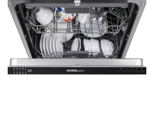 Посудомоечная бытовая машина HOMSair DW67M/ встраиваемая, 598х815х550 мм, 14 комплектов, 6 программ, 47 дБ, А++, расход воды - 11 л.