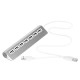 Greenconnect USB 2.0 Разветвитель GCR-UH227S на 7 портов 0,5m+доп питание , silver