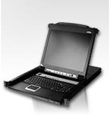 КВМ консоль ATEN 19" 16-Port PS/2-USB VGA Single Rail LCD KVM Switch